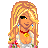 Pixel art icon set featuring a blonde woman with red necklace and floral jacket, showing sequential animation of text changes from 'too cute' to 'cute'