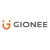 A static pixelated logo featuring an orange 'G' symbol with brown and light blue accents on the left, next to gray text reading 'GIONEE' on a white background.