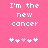 Pixelated text on pink background with heart symbols, two versions showing animation changes in the bottom