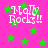 Pink background with green stars and white text reading "Matty Rocks!!" in a pixelated style.