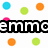 Pixelated icon with black text 'emmo' on white background, surrounded by six colored circles in blue, green, orange, pink, and two more orange-green pairs.