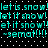 Pixelated cyan text repeats 'let it snow!' and 'semat!!!' on a black background with white dots, forming a static wordwall with no visible animation.