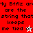 A pixelated image with red and white sections displaying repeated text and small animated symbols.