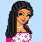 Pixel art contact sheet showing a female character in two poses with pink floral dress, green eyes, and text reading "*SeXy* *MoLLY*" on light blue background.