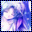 Animated sequence of a figure with long purple hair against a blue background, showing sequential changes in hand position and visible text elements.