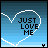 A 6-frame animated contact sheet showing a pixel-art heart with text inside, cycling through different letter states against a blue gradient background.