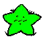 Four pixelated star-shaped characters in green, blue, pink, and yellow with distinct facial expressions on a white background.