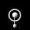 Four pixelated white circular and dot patterns on black background, arranged in two of two, with vertical alignment changes between top and bottom