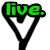 Four heart-shaped icons with text: green 'live.', cyan 'laugh.', red 'love.' and a blank gray
