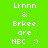 Pixelated text displays 'Lynn & Brkee are NBC :)' on four colored backgrounds with slight variations in color and alignment.