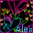 Animated icon with repeating heart outlines and small pink hearts floating upward, featuring the name 'Alex' in blue text at bottom center.