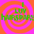 Green text reading 'I LUV HAIRSPARY' over orange and pink spiral background with no visible animation changes.