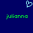 A static digital image with a dark blue background, featuring two green text instances and one light blue pixelated heart symbol above them.