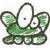 Pixelated green and white icon of a cartoonish creature with large eyes, rounded body, and multiple limbs.