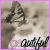 Animated sequence of a stylized butterfly icon with the word 'beautiful' in cursive text, showing color cycling on the lettering.