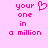 Pixelated pink text and heart symbol on light pink background, with one version showing a heart icon next to 'your' while the other does not.