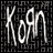 A contact sheet of 10 animated frames showing the word 'Korn' in white handwritten-style text on a black background with repeating square patterns, arranged in a 4x3 grid with one empty cell.
