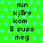 Green background with light blue stars, repeating text blocks in black and green pixelated font across three