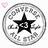 Four distinct black-and-white buddy icons arranged in a , each featuring text and symbols with pink heart accents