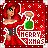 Pixelated icon shows a red-haired figure in red dress holding green potion bottle with white label, against red background with white snowflakes and 'MERRY XMAS' text.