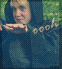 A sequence of showing a person in dark clothing holding out their hand with the text "oooh" above, while another figure appears and changes position below