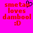 Pixelated red text on bright pink background with black heart symbol above 'smetan' and ':D' emoticon below.