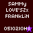 Pixelated text and numeric strings on dark brown and purple backgrounds with two distinct animated star icons.