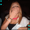 nine shows a person in various poses with hand gestures and background changes, featuring heart-shaped icons in corners
