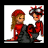 A 4-frame animated contact sheet showing a pixel art couple and text that reads "love never dies."