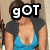 A four- shows a person in a blue top with black sleeves, displaying text overlays and changing poses