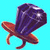 Pixelated icon of a purple and brown object on cyan background with red displaying 'Bling Bling' text