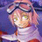 Pixelated anime-style character with pink hair and goggles on head, next to black background with white text "Anime IM" and signature "cOw"