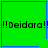 Green background with blue borders and repeated "!!Deidara!!!" text, featuring a small blue heart in the top-right corner of one