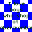 Blue and white checkered background with repeated text "I love boys who shop at abercrombie" in dark green pixelated font.