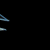 Animated sequence of a blue and gray starfighter with angular wings rotating against black background, showing multiple views from different angles.