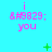 A static image with a bright cyan background displays repeated pink text and symbols in a pattern