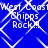 Blue background with white diamond-shaped outlines containing repeated text "West Coast" and "Chipp Rock" in pixelated font, with one instance showing "Chipp Rock !!!".