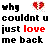 Pixelated text and heart icon with red broken heart graphic on white background.