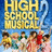 Yellow text 'HIGH SCHOOL MUSICAL' on blue background with pixelated group of people below.