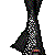 Pixelated character with blonde hair wearing black top and pants, showing full body, headshot, and lips in separate