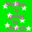 Green background with white stars and pink text reading "Shellby is going to church" repeated twice.