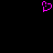 A static pixel art icon of a pink heart shape on black background, with one small white dot inside the upper-left curve.