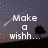 Pixelated image with white text reading 'Make a wishh...' on a dark gradient background featuring a shooting star and a black silhouette.