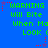 Blue background with green text reading "WARNING Will Bite When Ma LOOK (" and red/purple star-shaped pixel clusters that alternate between static and animated states.