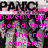Animated pixel art featuring a group of people with bold pink text overlays reading "PANIC!" and "haven't you ever heard that I'm the new cancer..." followed by "you CAN'T STAND IT..."