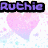 Pixelated image with text fragments and colorful shapes including a pink heart, rainbow, sun, and colored circles.