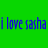 Two side-by-side display the text 'i love sasha' in pixelated font; left has blue letters on green background, right has green letters on blue background