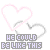 A contact sheet of five animated frames showing a pink heart outline overlapping a gray heart outline with the text "WE COULD BE LIKE THIS" below each frame.