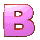 Nine pink 'B' letters arranged in a , each with gradient shading and red outlines on gray background