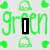 Green heart and turtle shell patterns repeat behind black vertical bars, with 'Love' text in white outline on black background.